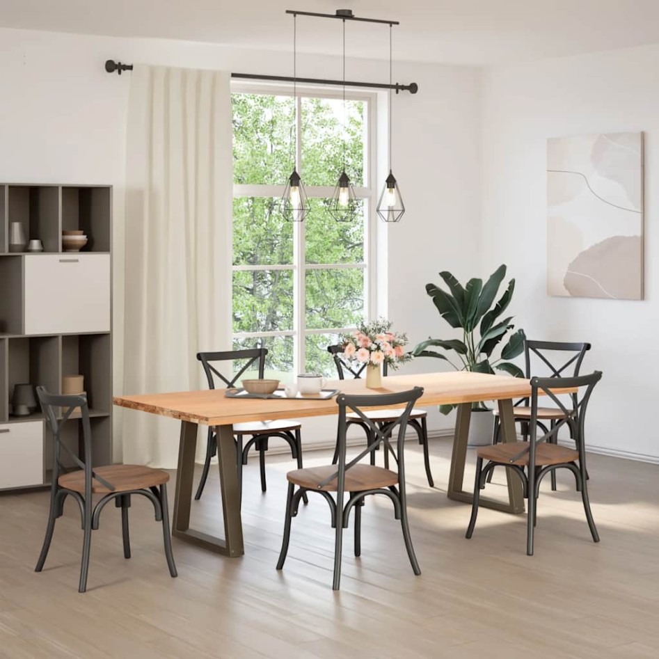 Patas para mesa de comedor en forma de V 2 uds acero