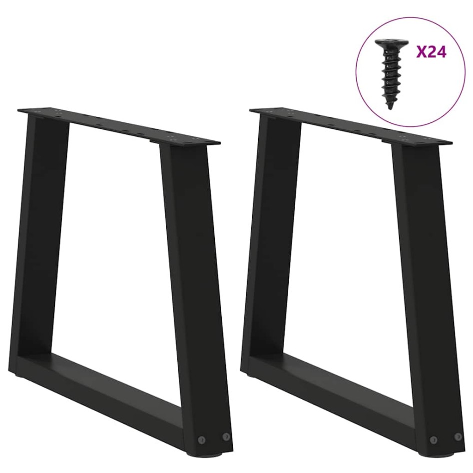 Patas para mesa de comedor forma V 2 uds negro 70x(42-43,3)