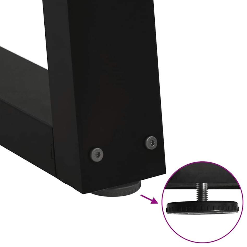 Patas para mesa de comedor forma V 2 uds negro 70x(42-43,3)