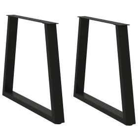 Patas para mesa de comedor forma V 2 uds negro 70x(72-73,3)