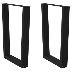 Patas para mesa de comedor forma V 2 uds negro 70x(72-73,3)