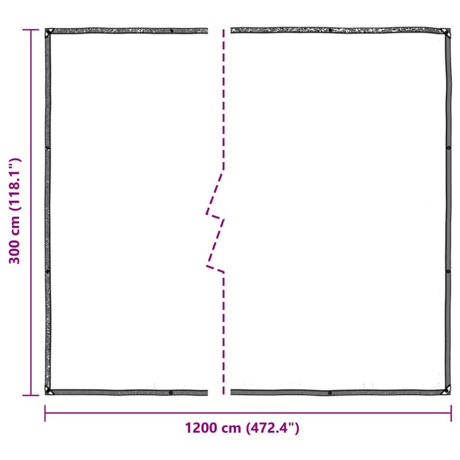 Lona transparente con ojales polietileno 3x12