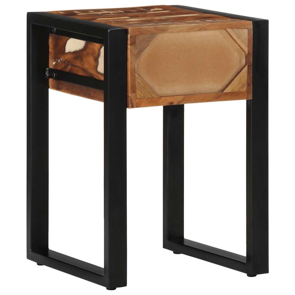 Mesa auxiliar multicolor 35x35x50 cm madera maciza