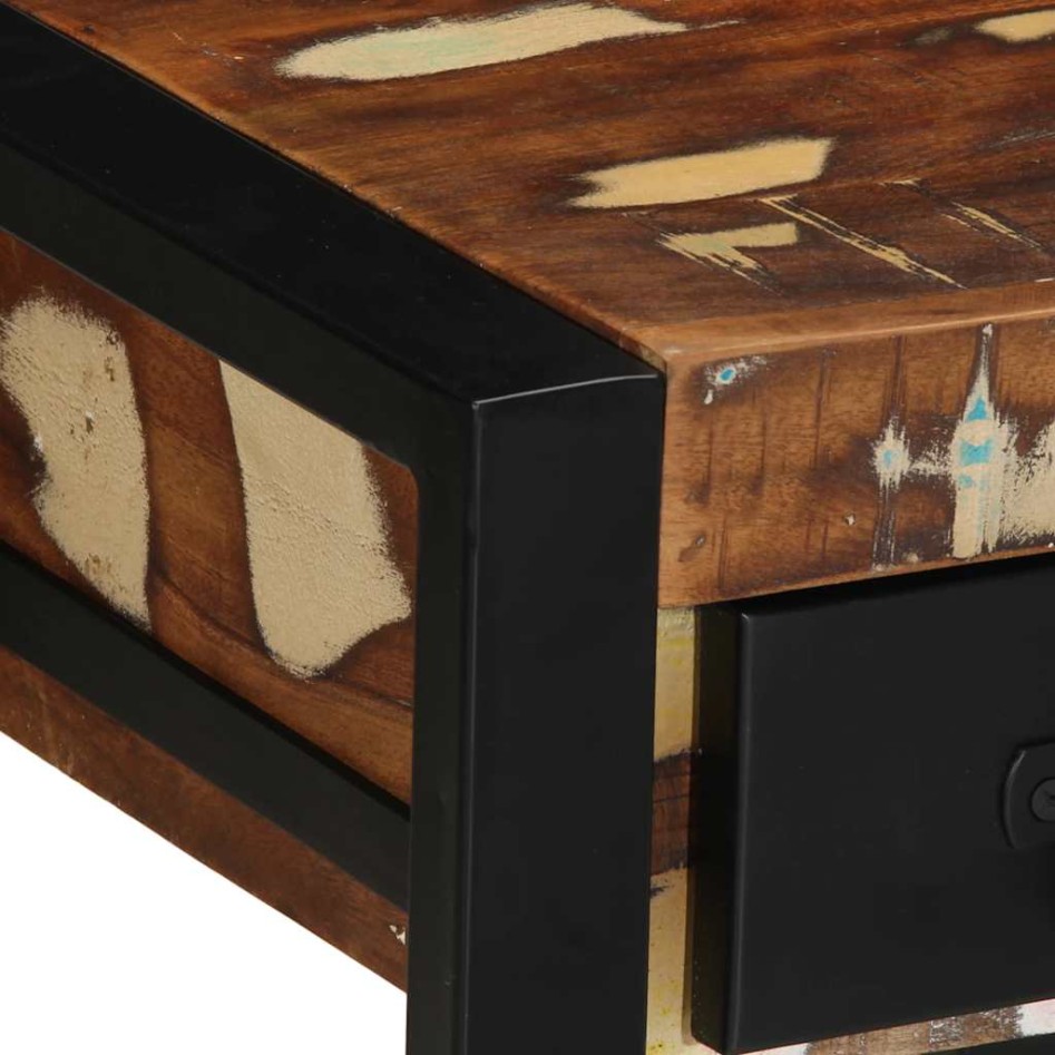 Mesa auxiliar multicolor 35x35x50 cm madera maciza