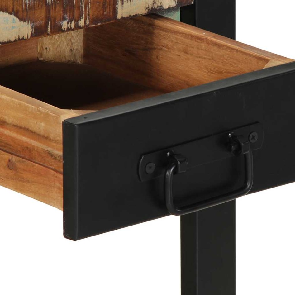 Mesa auxiliar multicolor 35x35x50 cm madera maciza