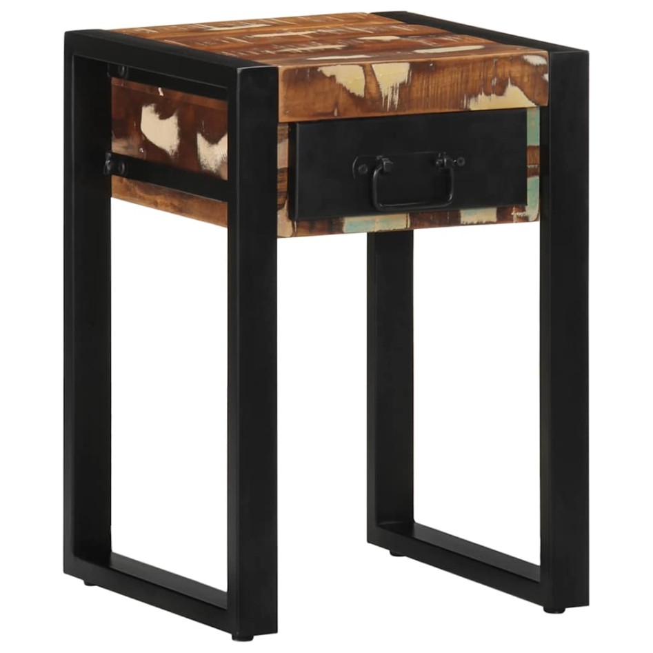 Mesa auxiliar multicolor 35x35x50 cm madera maciza