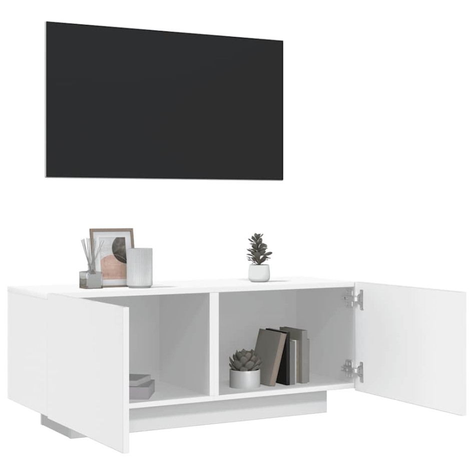 Mueble para TV madera contrachapada blanco 100x35x40