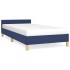 Estructura de cama con cabecero sin colchón tela azul