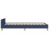 Estructura de cama con cabecero sin colchón tela azul