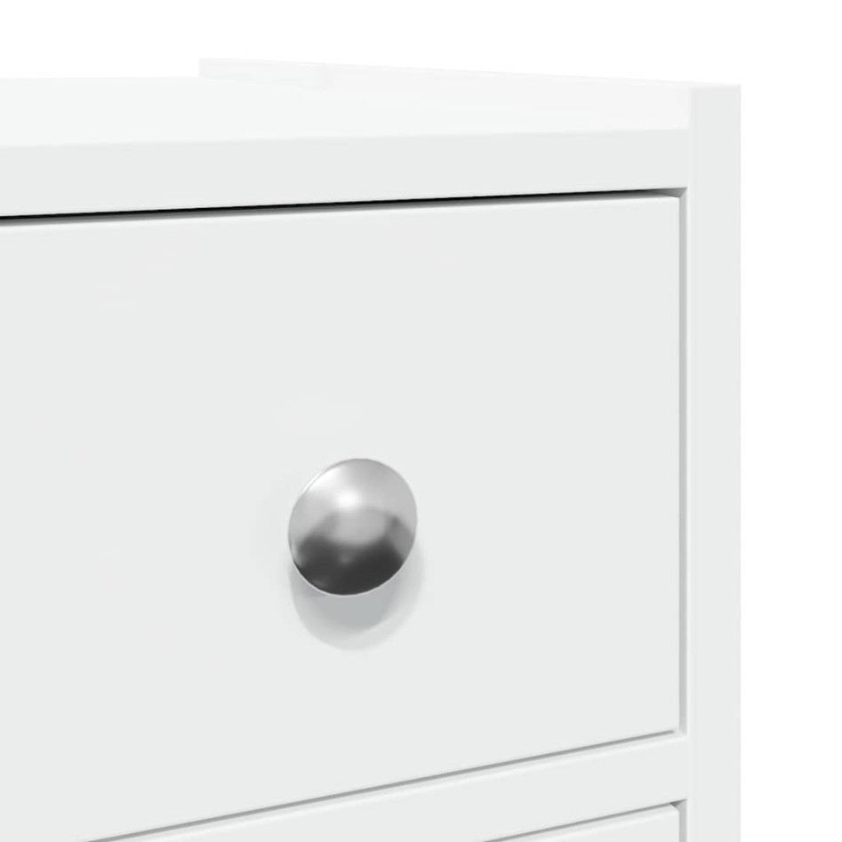 Armario de baño estrecho con ruedas madera de ingeniería