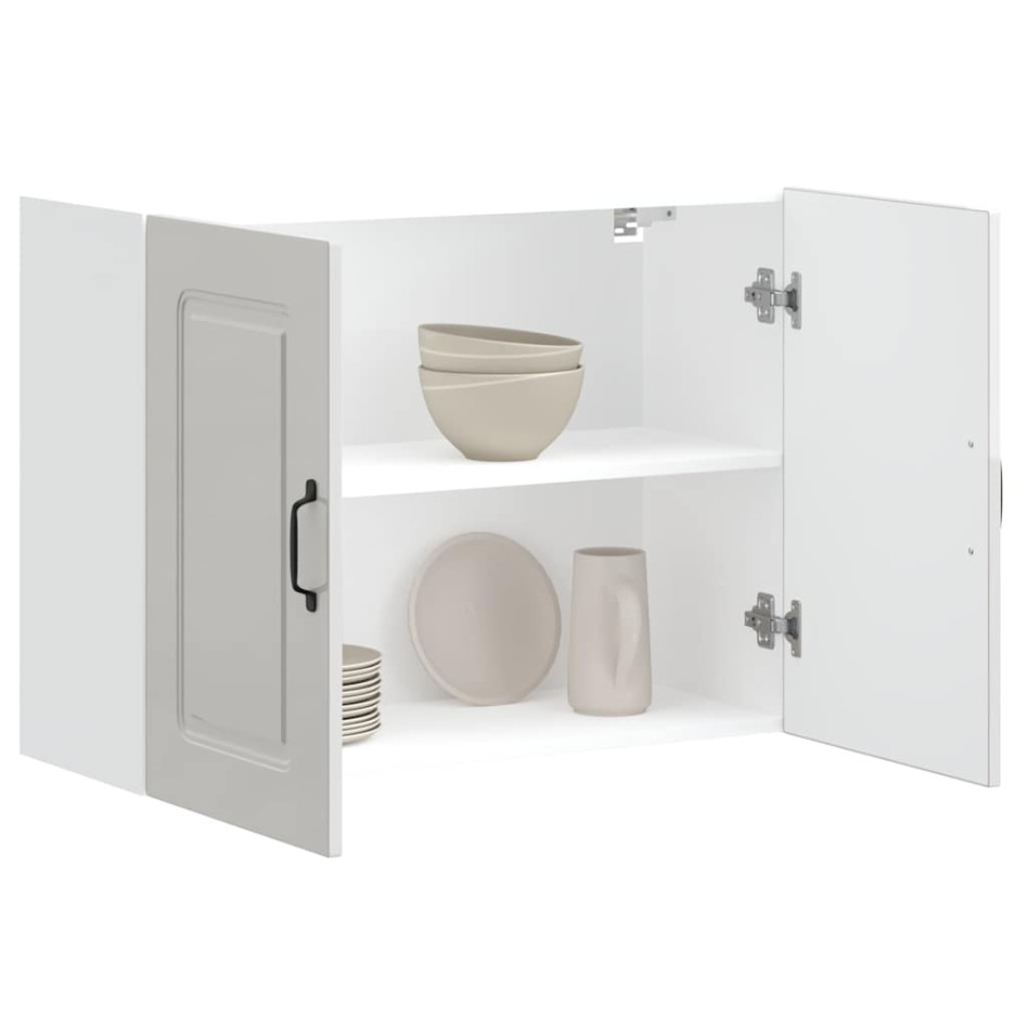 Armario de pared de cocina Kalmar blanca de alto