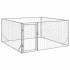 Perrera de exterior puerta acero galvanizado plateado 2x2x1