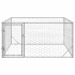 Perrera de exterior puerta acero galvanizado plateado 2x2x1