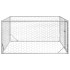 Perrera de exterior puerta acero galvanizado plateado 2x2x1