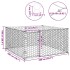 Perrera de exterior puerta acero galvanizado plateado 2x2x1
