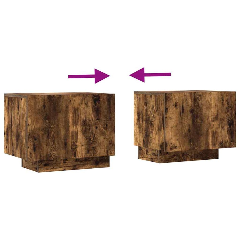 Mueble para TV madera contrachapada roble ahumado 100x35x40