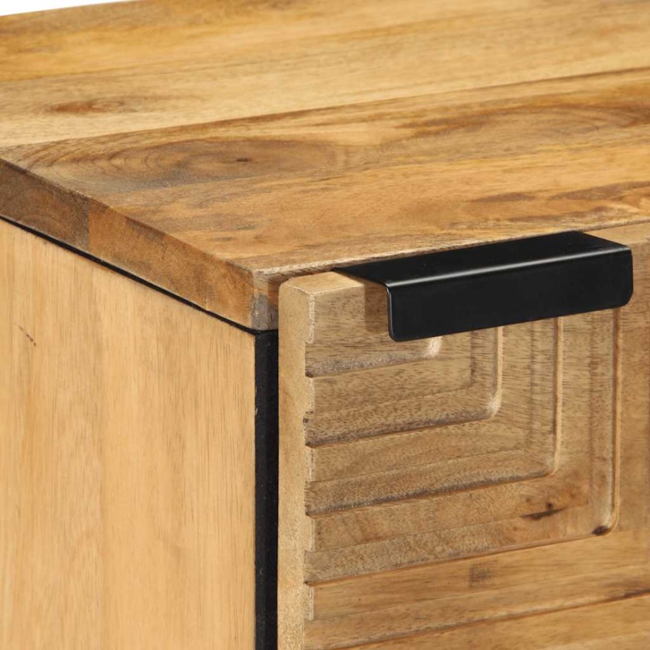 Mesilla de noche marrón 40x33x46 cm madera maciza