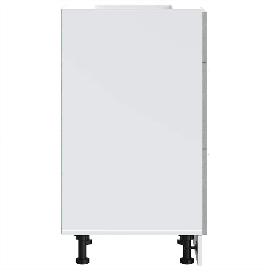 Armario bajo de madera de ingeniería gris hormigón