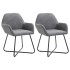 Sillas de comedor 2 unidades tela gris