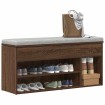 Banco zapatero madera de ingeniería marrón roble 102x30,5x45 cm