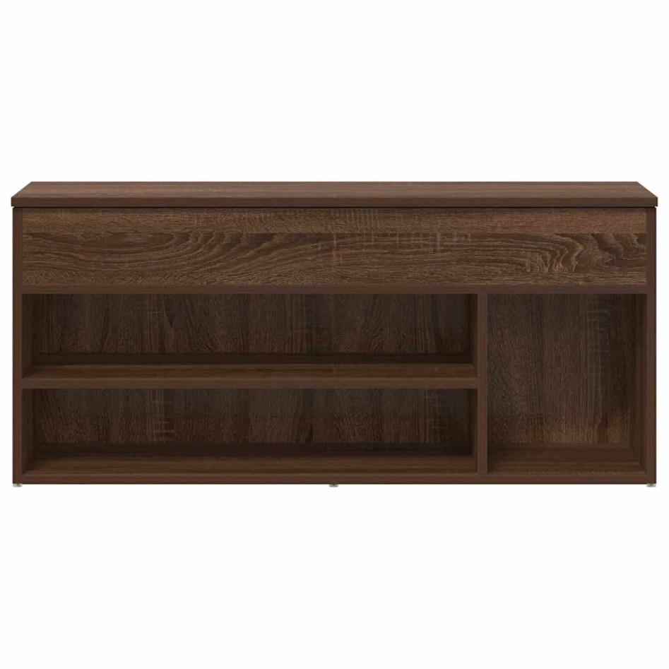 Banco zapatero madera de ingeniería marrón roble 102x30,5x45