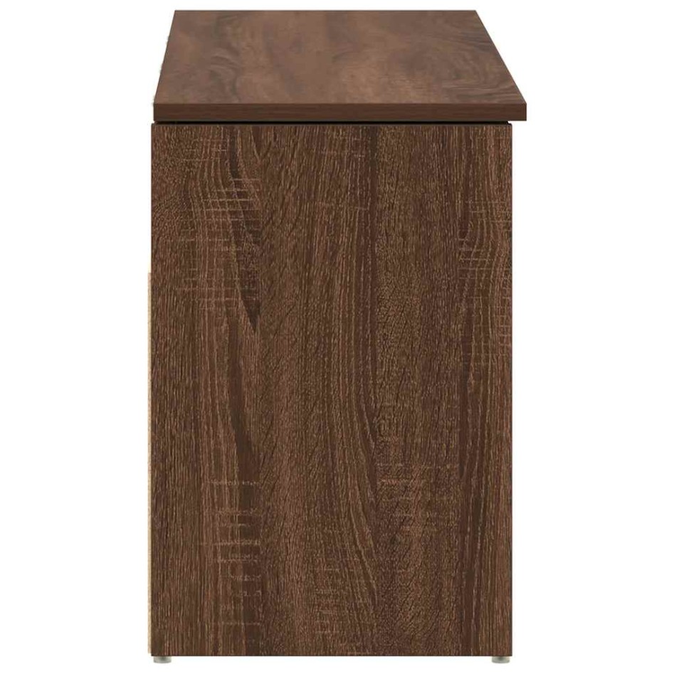 Banco zapatero madera de ingeniería marrón roble 102x30,5x45