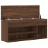 Banco zapatero madera de ingeniería marrón roble 102x30,5x45