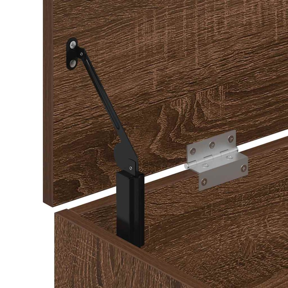 Banco zapatero madera de ingeniería marrón roble 102x30,5x45