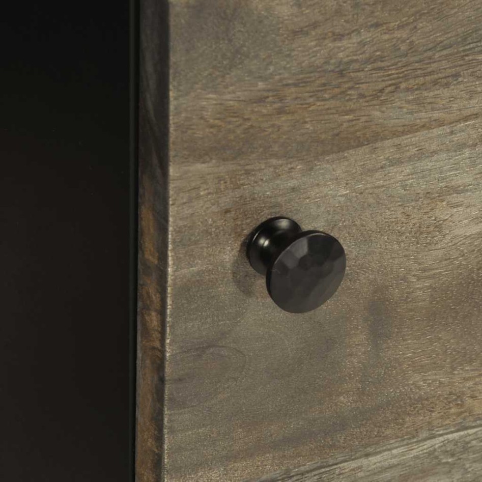 Mesitas noche 2 uds madera maciza mango gris claro 40x33x46