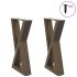 Patas para mesa de centro 2 uds natural acero 38x(42-43,3)