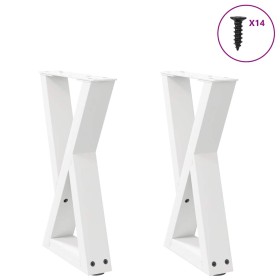Patas de mesa de centro 2uds acero blanco 38x(42-43,3)