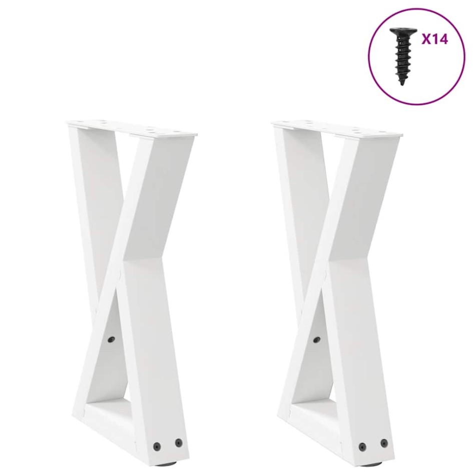Patas de mesa de centro 2uds acero blanco 38x(42-43,3)