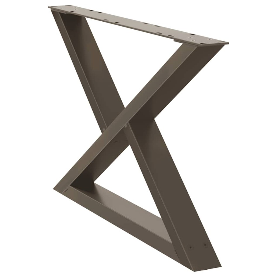 Patas mesa de centro 2 uds acero natural 70x(42-43,3) cm