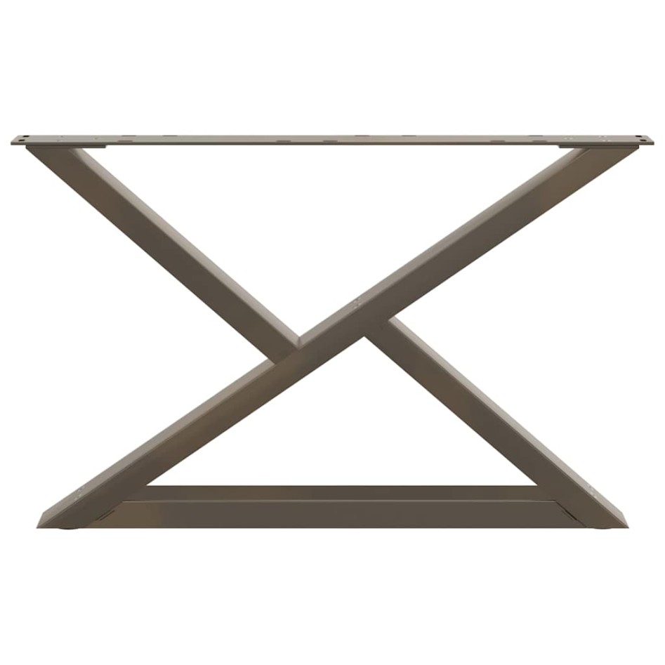 Patas mesa de centro 2 uds acero natural 70x(42-43,3) cm