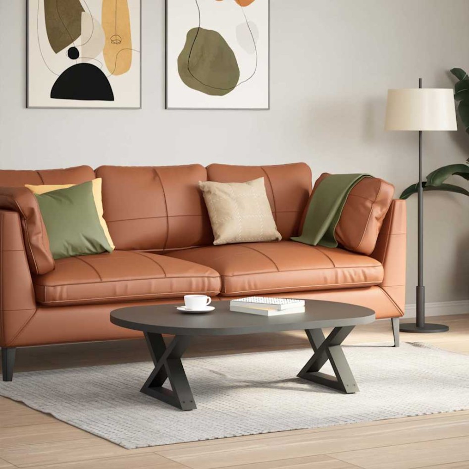 Patas de mesa centro 2 unidades acero antracita 60x(30-31,3)