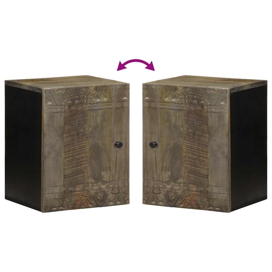 Armario de baño de pared madera maciza de mango 38x33x48