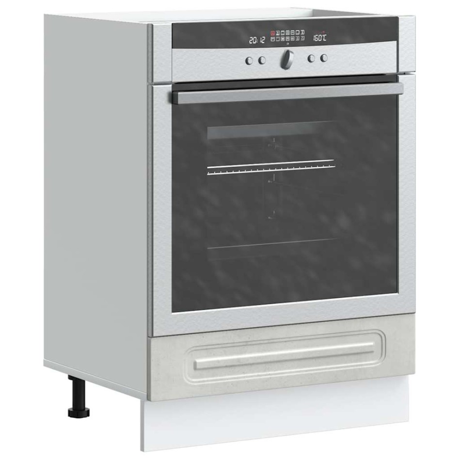 Mueble de horno Kalmar gris hormigón madera