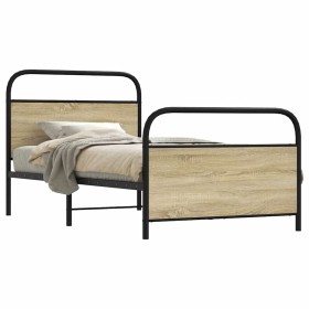 Estructura de cama sin colchón 100x190 cm madera roble