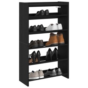 Mueble zapatero madera contrachapada negro 60x25x100