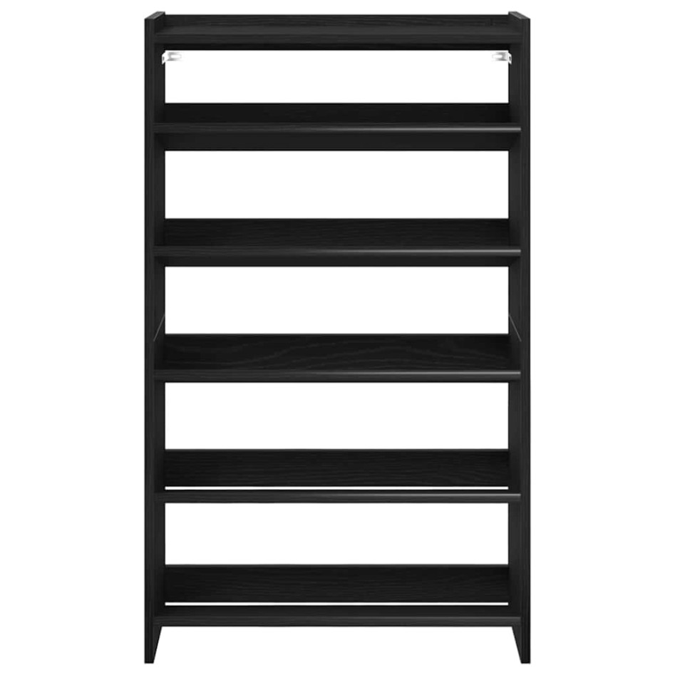 Mueble zapatero madera contrachapada negro 60x25x100