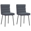Sillas de comedor 2 unidades terciopelo gris oscuro
