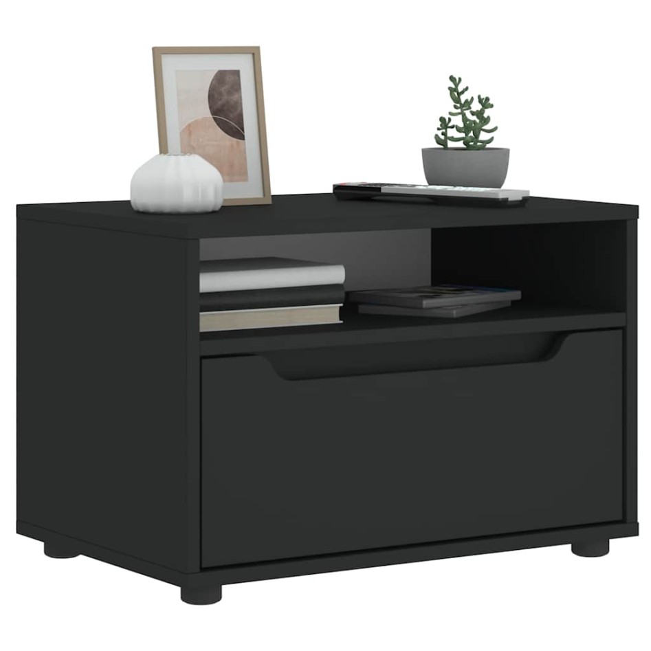 Mueble de TV VISNES negro 60x40x38 cm madera de