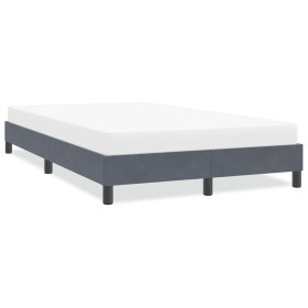 Estructura de cama sin colchón terciopelo gris oscuro