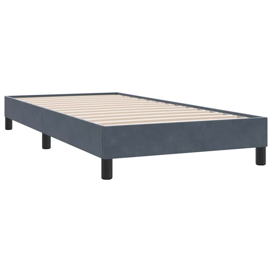 Estructura de cama sin colchón terciopelo gris oscuro 90x220