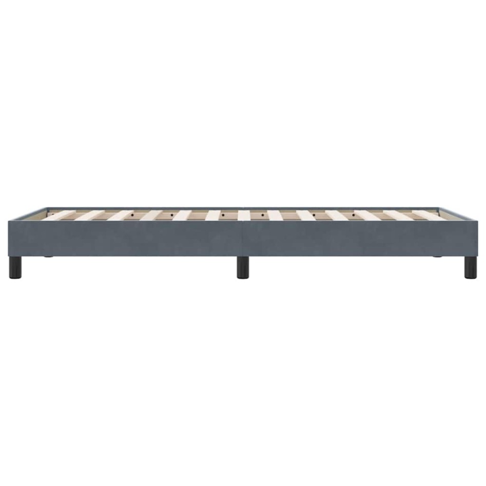 Estructura de cama sin colchón terciopelo gris oscuro 90x220
