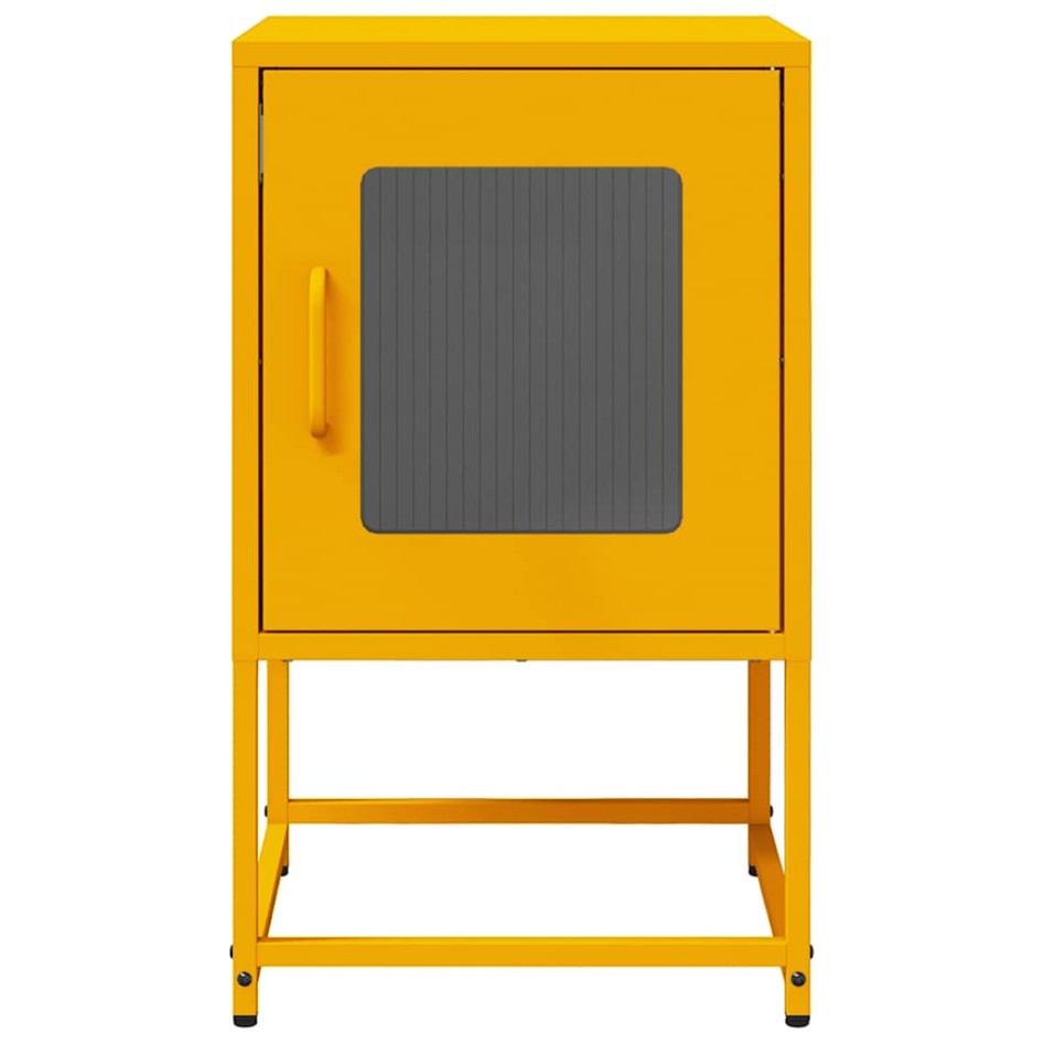 Mesita de noche acero laminado en frío amarillo 36x39x60,5