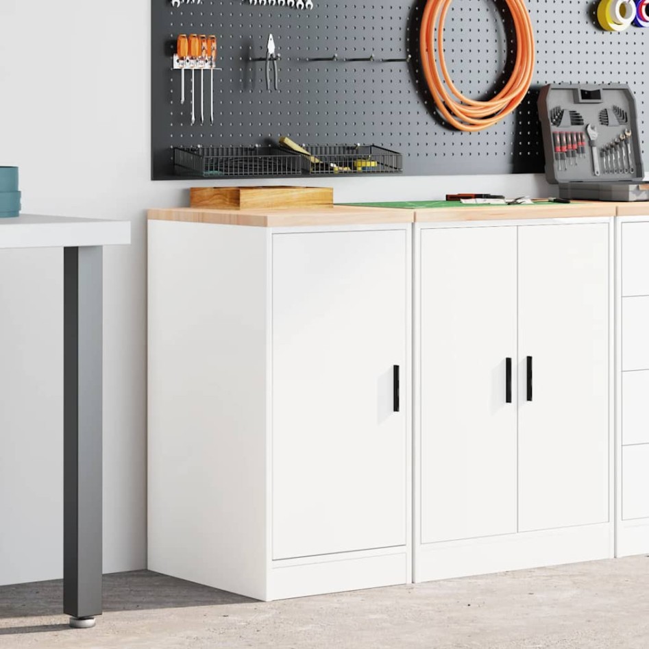 Armario de almacenamiento para garaje blanco 40x51x85