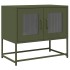 Mueble de TV acero laminado en frío verde oliva 68x39x60,5