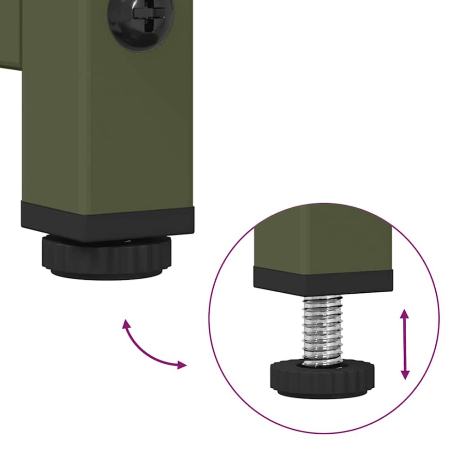 Mueble de TV acero laminado en frío verde oliva 68x39x60,5