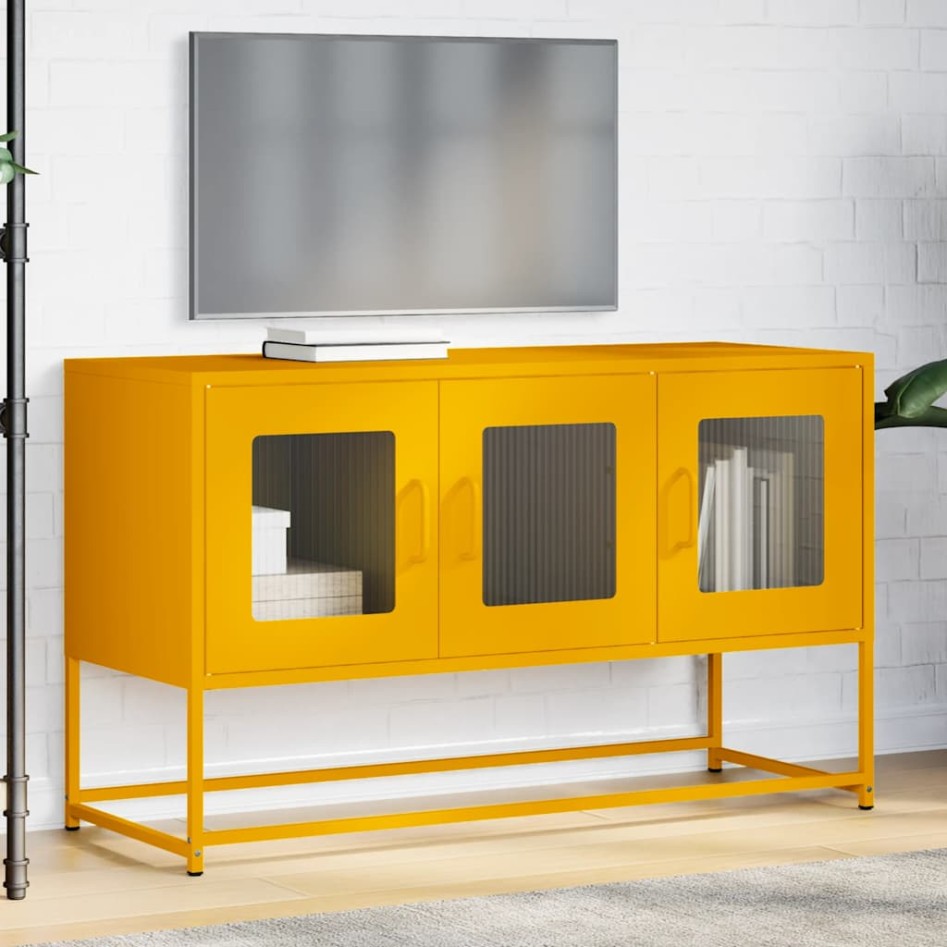 Mueble para TV acero laminado en frío amarillo 100,5x39x60,5